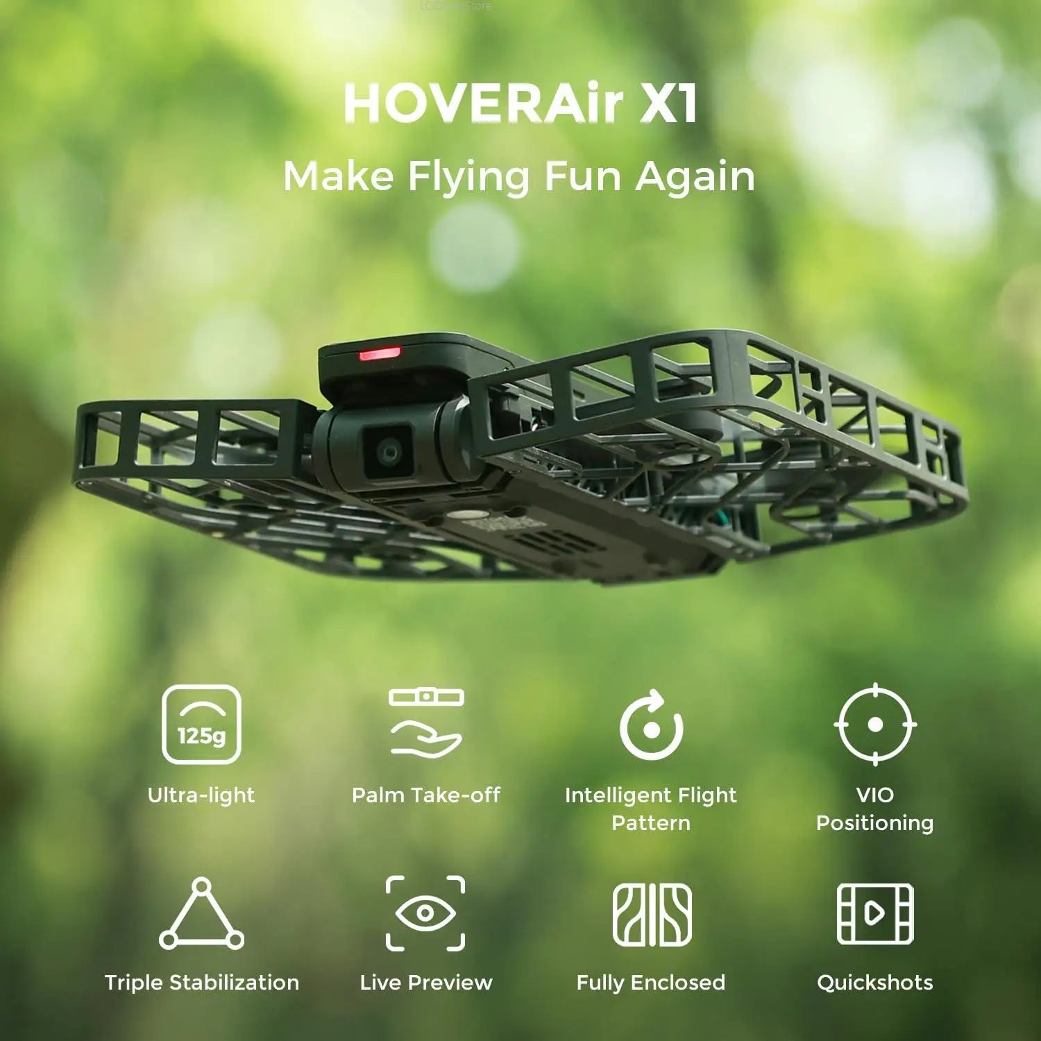 Mini Drone Caméra Ultra Léger et Pliable, Vidéo HDR, Photo