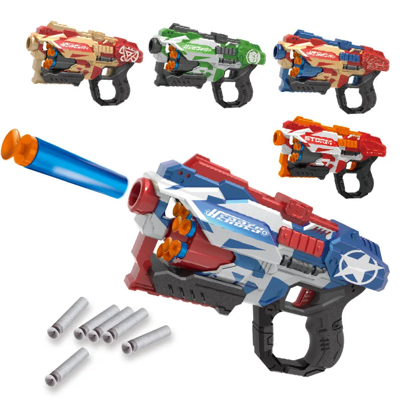 Pistolet à balle molle, Jouet à balle molle, tir manuel en plastique, projectiles en mousse, cadeau pour garçon, enfants, adultes