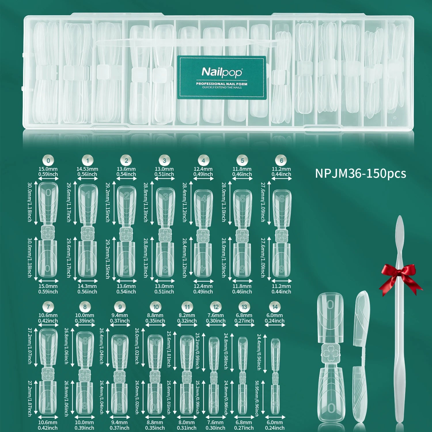 Moules à ongles Double face, Doubles Formes pour Extensions d’Ongles, 150 pièces