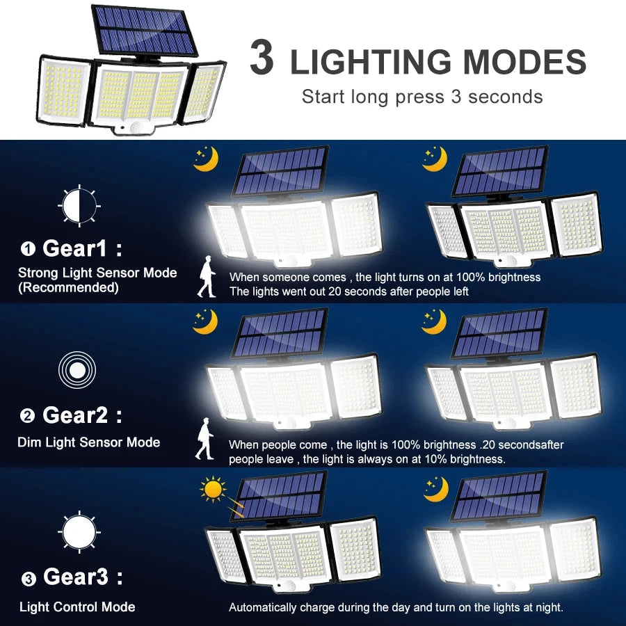 Lampe solaire extérieure T-NEWSTYLE – 328/348 LED