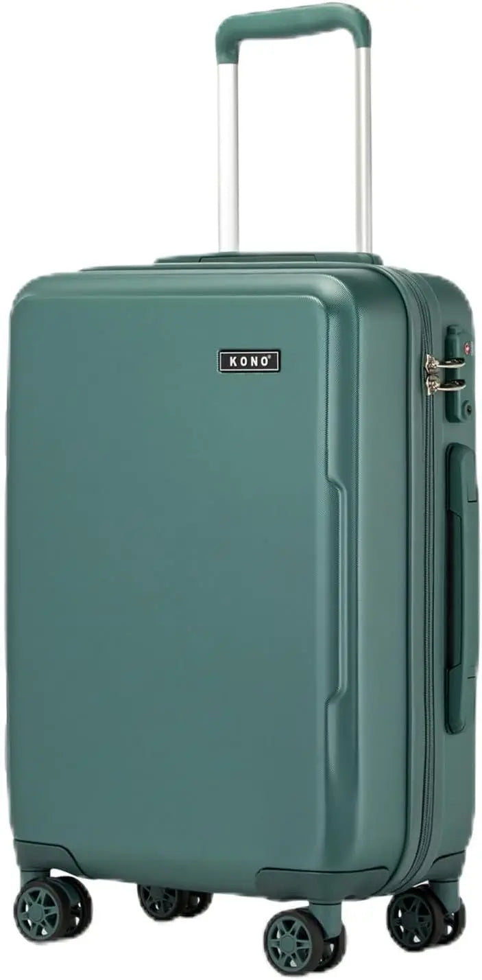 Valise légère à coque rigide avec serrure KONO – TSA, 4 roulettes multidirectionnelles, S-M-L