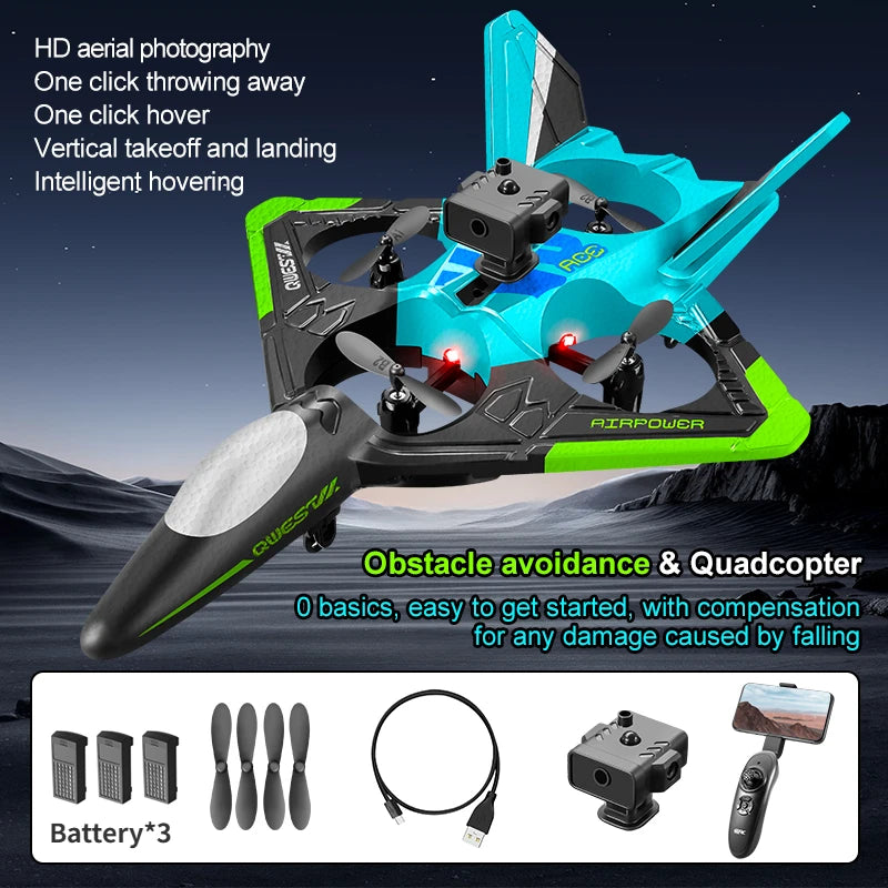 Avion RC en mousse V31 Pro avec caméra 6K et contrôle radio 2.4G