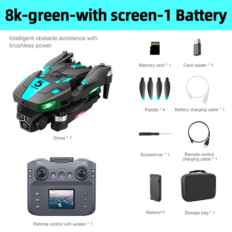 Drone FPV 8K Professionnel Xiaomi Mijia M5s, Caméra Haute Définition, Moteur Brushless (Sans Balais), Télécommande avec Écran, Vol Longue Durée, Pliable, RC