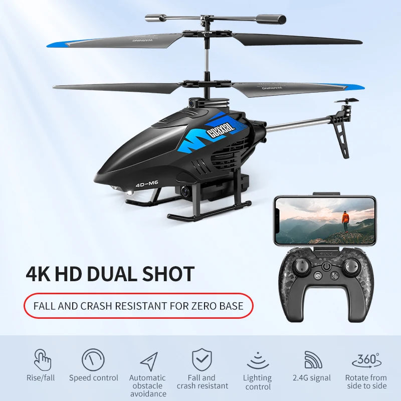 Drone Mini M6 Pro 4K HD, Détection de Gestes, Hélicoptère RC Quadricoptère, Jouet Télécommandé pour Enfants