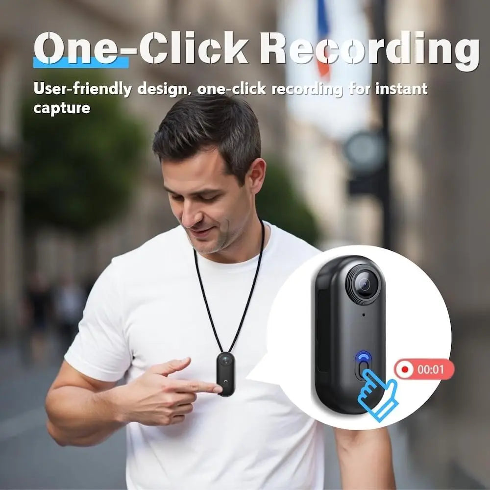 Caméra Vlog 4K HD JETO, Mini Bodycam Ultra compacte sans fil et étanche pour sport et aventure sous-marine