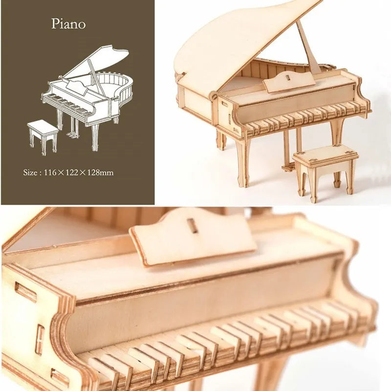 Maquette,Puzzle 3D en bois modèle navires train ou avion, maquette de jouets mécaniques pour enfants et adulte, kit de jeu d'assemblage