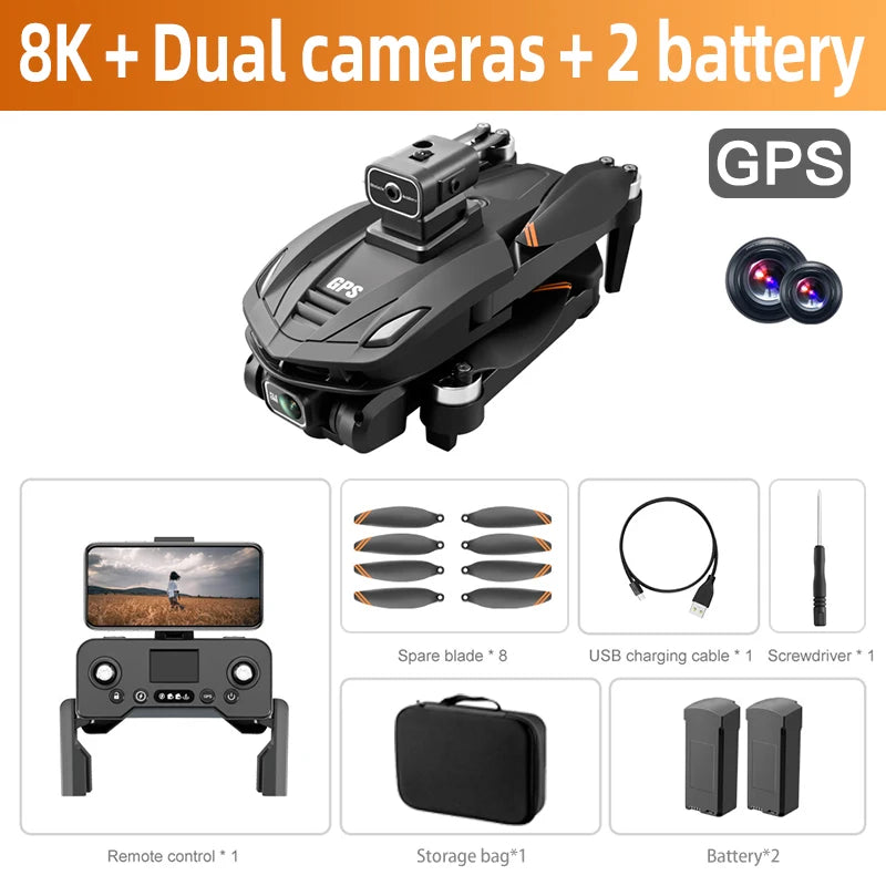 Drone Xiaomi Mijia V168 8K 5G GPS professionnel avec caméra HD, photographie aérienne, double caméra omnidirectionnelle, évitement d'obstacles, drone original