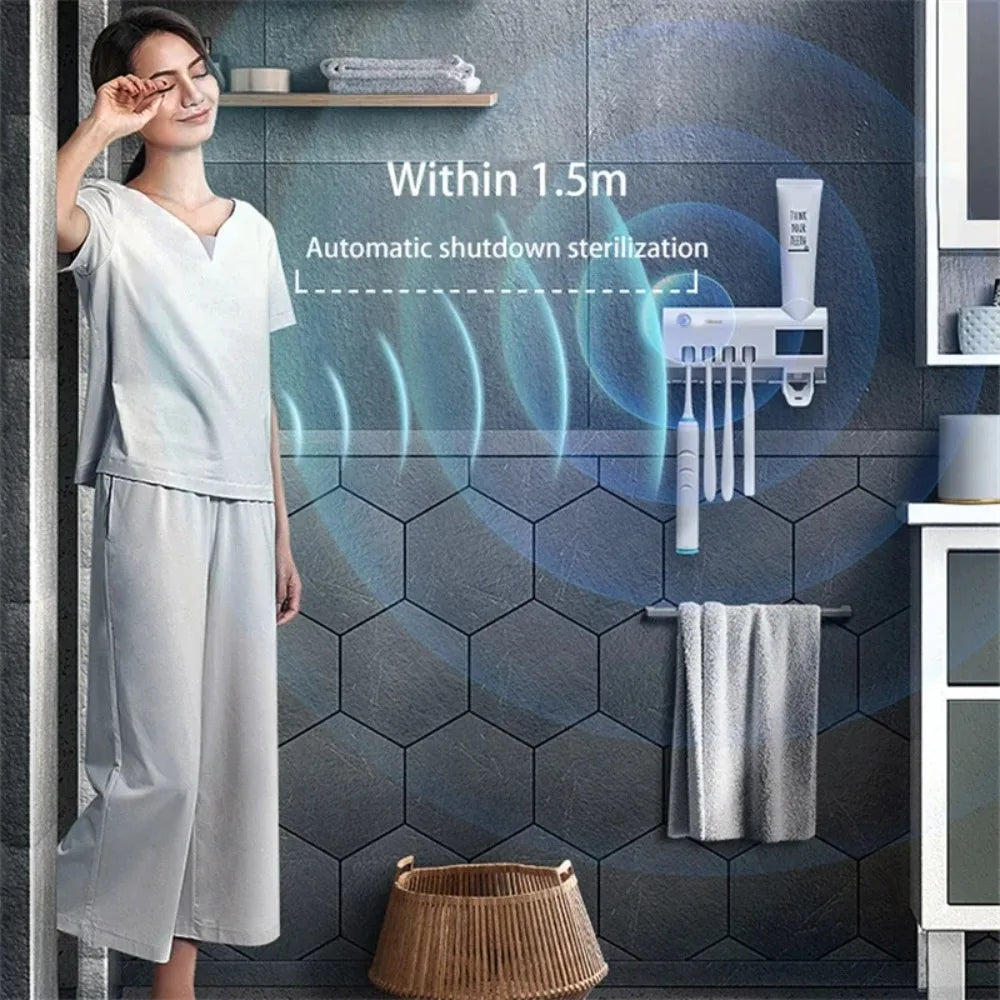 Sterilizer, Rechargeable UV Toothbrush Holder, Wall Mounted Sterilizer, Toothpaste Squeezer, Accessories