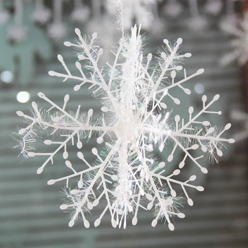 Flocons de Neige à Paillettes pour Sapin de Noël – 30 Pièces, 5 à 20 cm