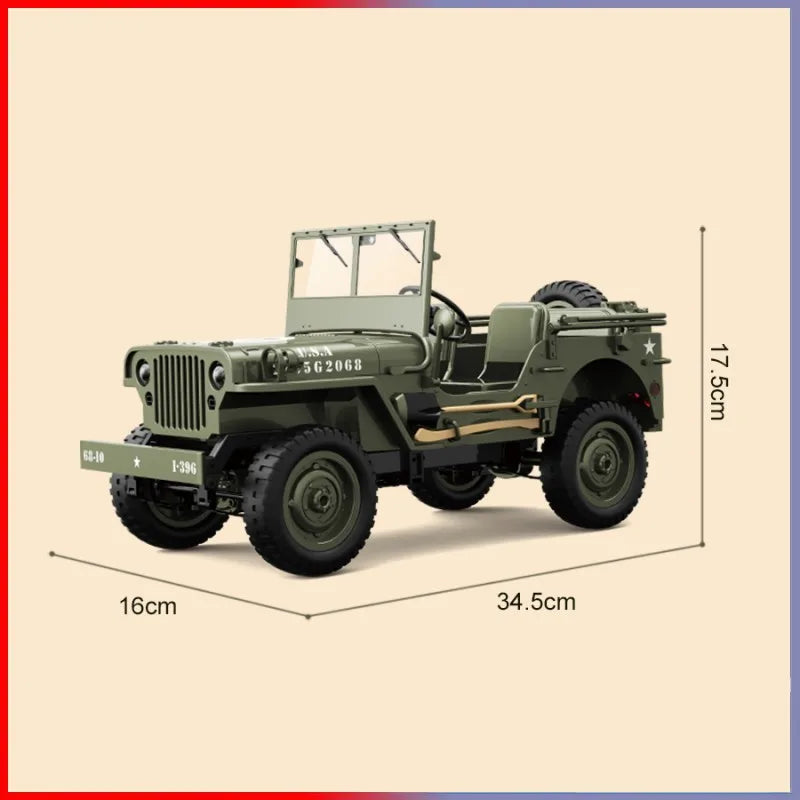 VOITURE RC JJRC C8815 Rc voiture 1941 JEEP WILLYS 2.4g 4wd RTR échelle d'escalade sur chenilles camion militaire véhicule tout-terrain jouet adulte cadeau pour les enfants