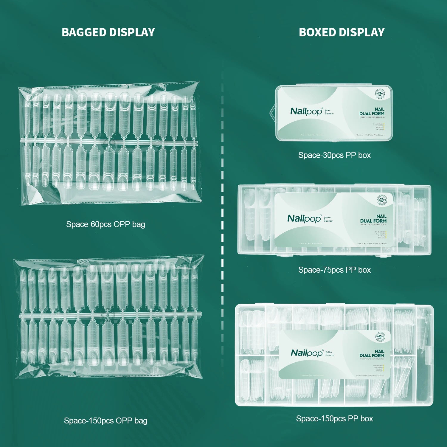 Moules Extensions Ongles Double Système - Dual Forms French Onglepop 150 pièces 