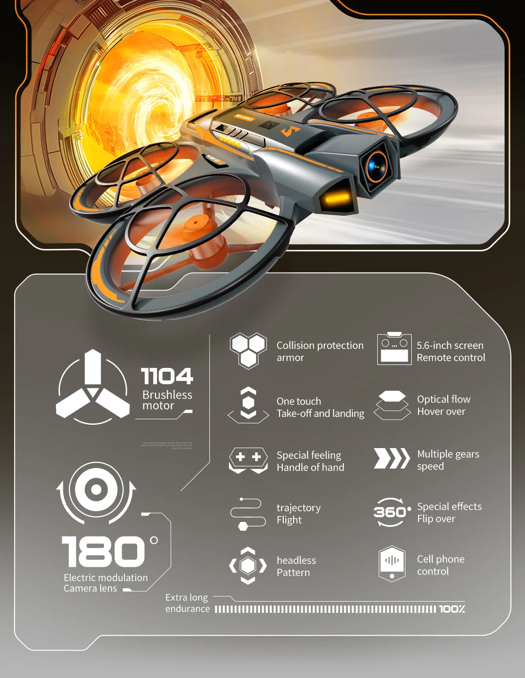 A21 Pro Mini Drone 4K – 8K HD, moteur sans balais, écran intégré