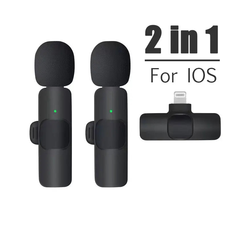 Microphone Lavalier sans fil, Mini Microphone d'enregistrement Audio et vidéo pour iPhone, téléphone Android, diffusion en direct, micro de jeu Portable