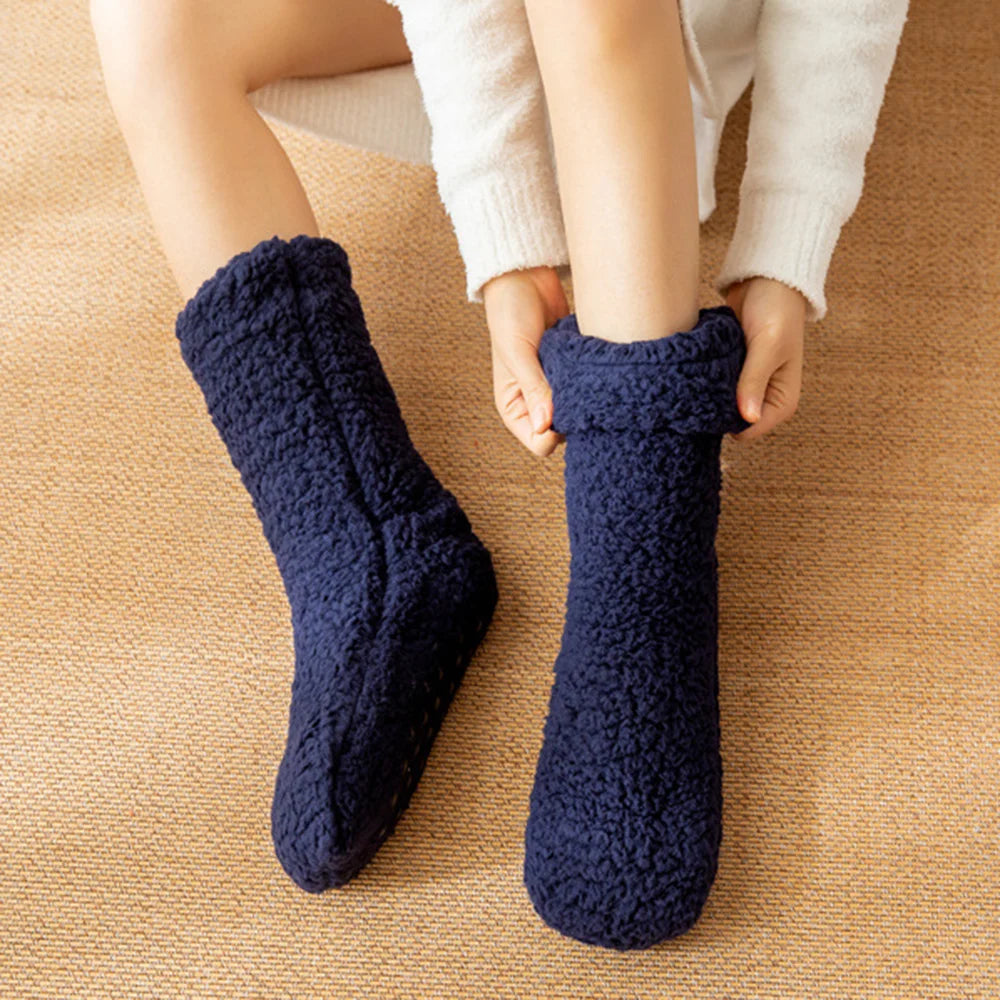 Chaussettes pantoufles montante pour femmes, chaussettes de neige, pantoufles de sommeil à la maison, chaussettes cocooning automne et hiver
