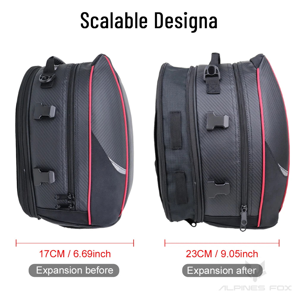 Sac de queue de moto étanche, sacoche de grande capacité, sac de siège arrière noir, bagages de voyage pour conducteur