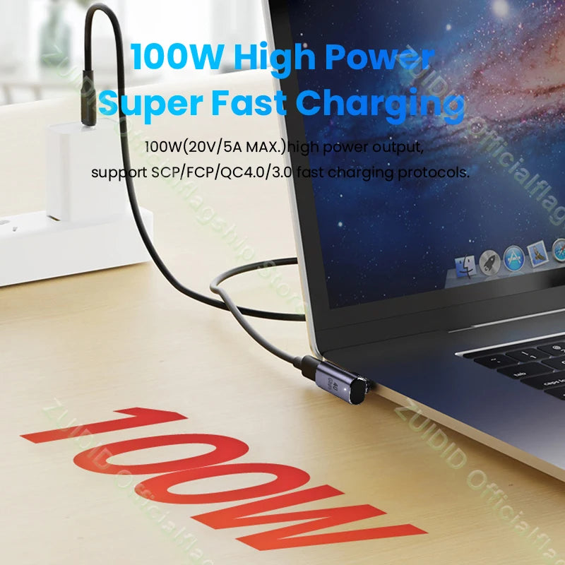 Adaptateur magnétique USB C 40Gbps, Thunderbolt3 , 100W, chargeur rapide, 8K @ 60Hz