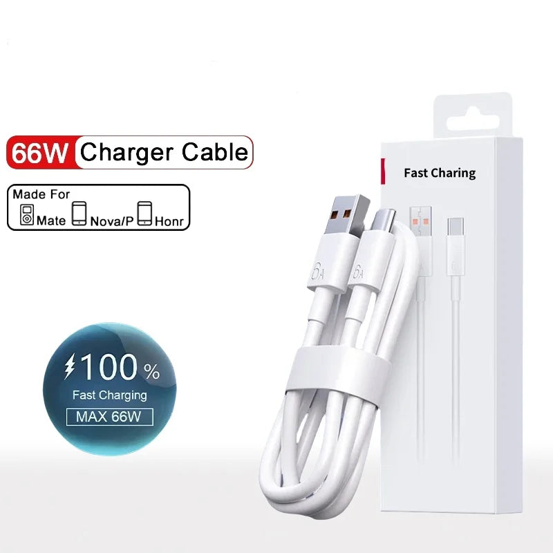 Câble de charge USB-C vers USB-C 6A 66W – super rapide – Huawei Mate 50, Xiaomi 14, OnePlus, Realme