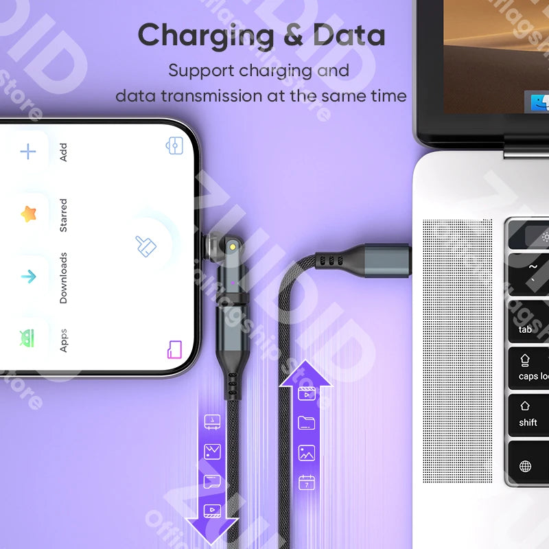 Adaptateur OTG magnétique USB C vers Type C 9 broches PD240W, convertisseur de données de charge rapide USB C pour iPhone 15 16 MacBook Pro Samsung Xiaomi
