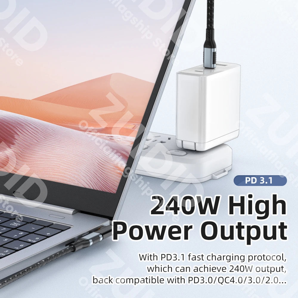 USB 4.0 40 Gbit/s PD240W USB-C auf USB-C Thunderbolt 3 Adapter 8K @ 60 Hz 48 V @ 5 A, Schnellladekonverter, OTG-Datenadapter für MacBook