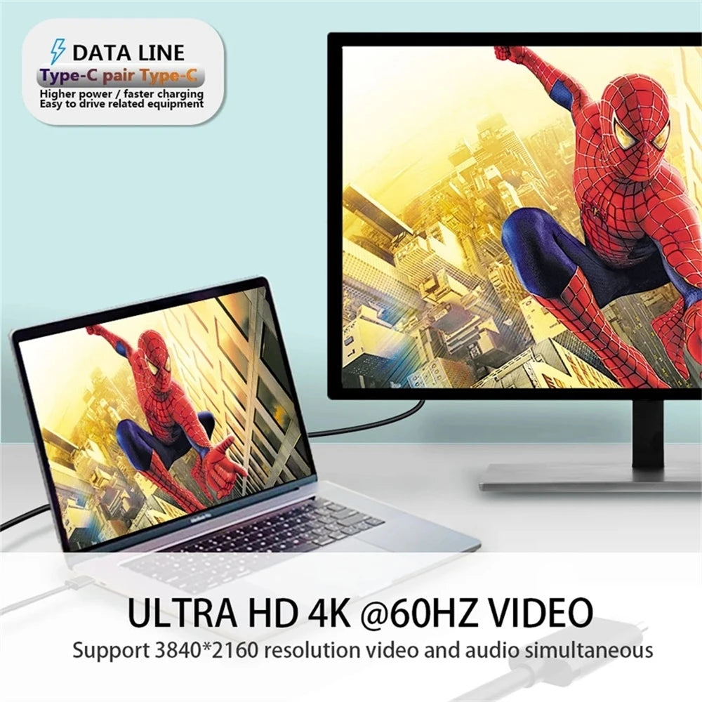 Câble d'extension USB C 3.1 Gen2 10Gbps, Type C à C PD 100W QC4.0 3.0 5A, câble de charge rapide pour MacBook Pro 4k 60Hz, câble vidéo