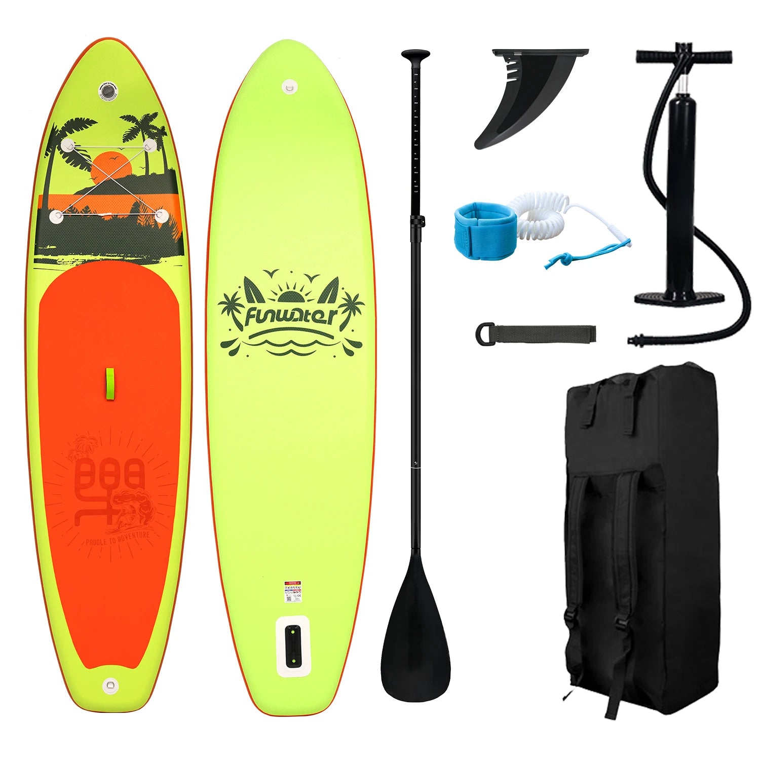 Planche de Paddle Gonflable Antidérapante FunWater, Sports Aquatiques, 335x83x15cm