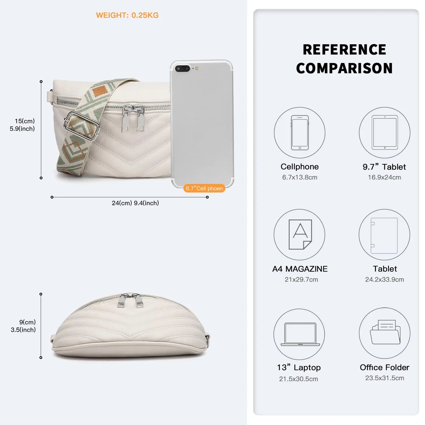 Sac banane et sac à bandoulière femme Miss Lulu, compact et élégant