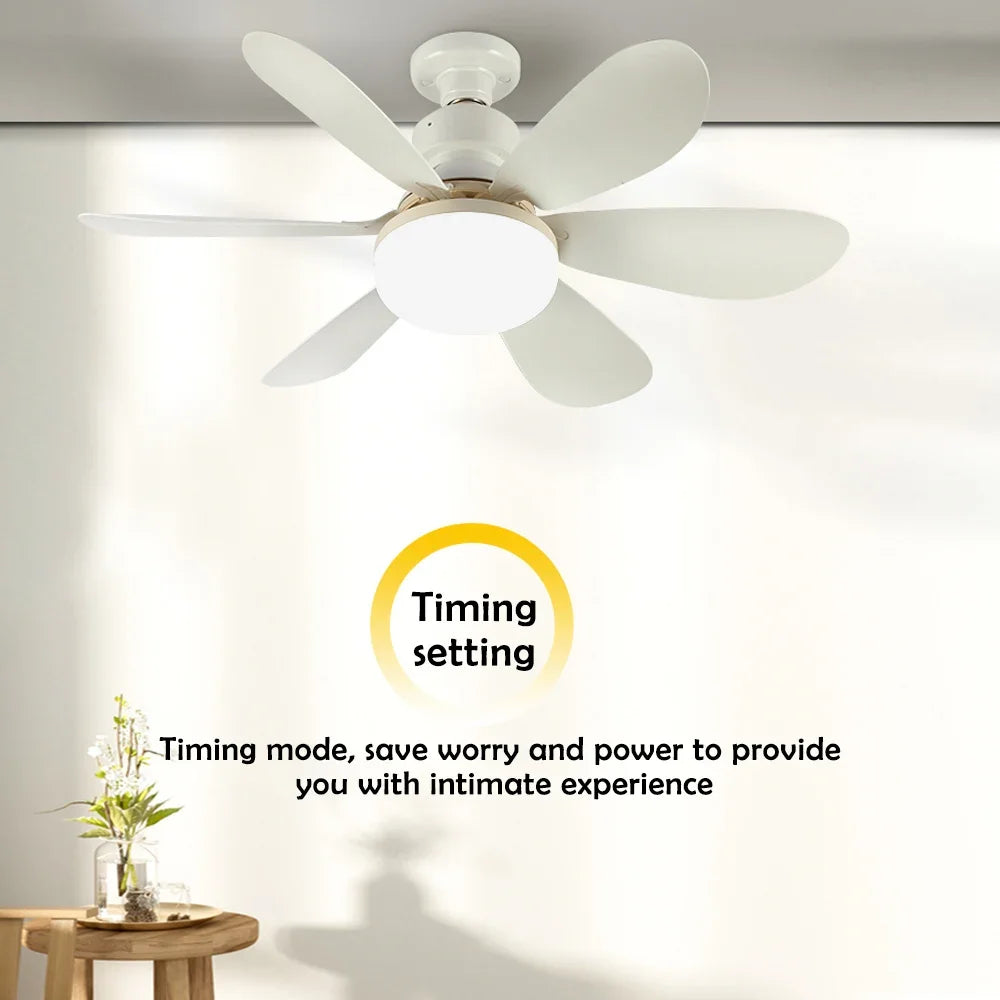 Ventilateur de Plafond LED 40W E27 – 3 Modes d’Éclairage Réglables, Télécommande, Silencieux, Idéal pour Salon