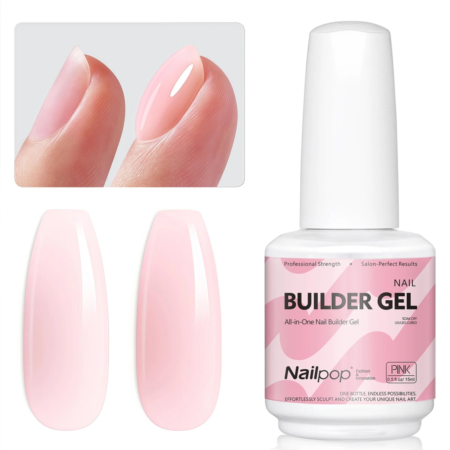 7-in-1 Builder Gel – Transparent, Weiß, Rosé, Nude 15ml