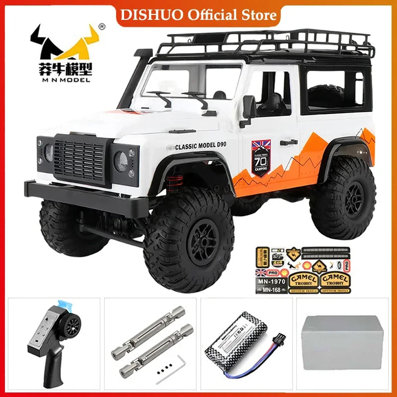 Voiture sur chenilles RC 4x4 MN128 MN82S 2.4G, Buggy d'escalade professionnel avec lumière LED, voitures télécommandées à grande échelle, jouets pour garçons, cadeau