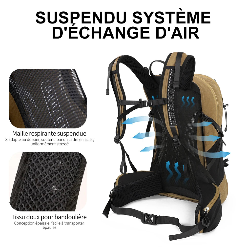 Sac d'alpinisme étanche pour homme et femme, sac de sport extérieur, camping, randonnée, pluie, SR 35 L