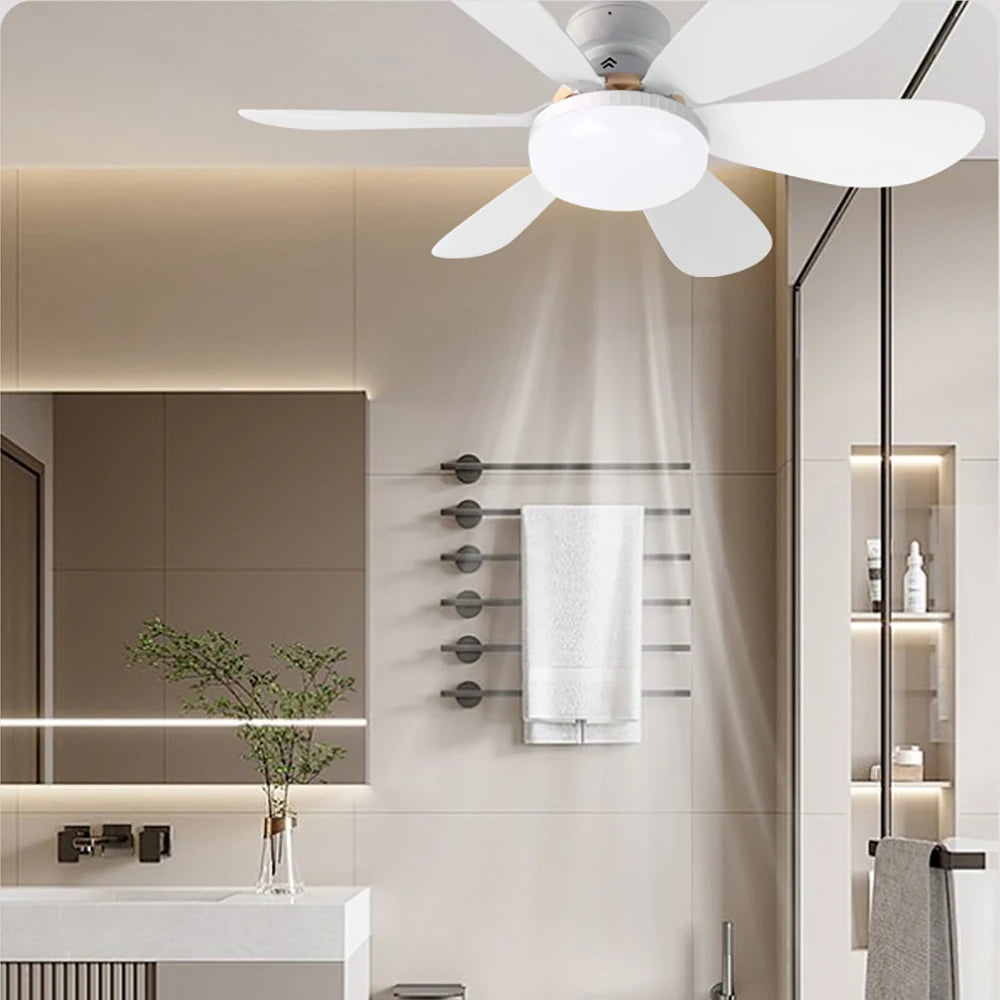 Ventilateur de plafond LED 40W avec télécommande – Douille E27, intensité réglable, (85-265V)