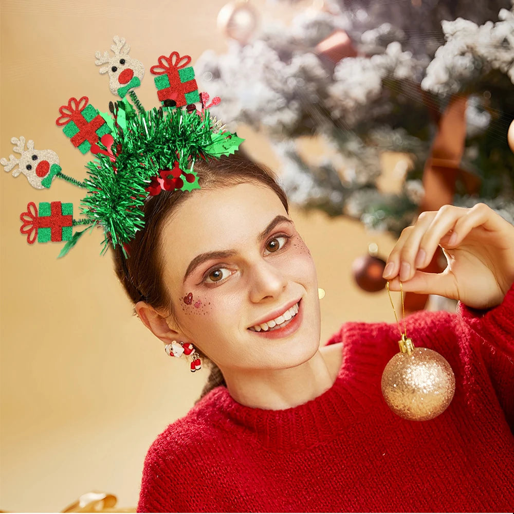 Serre-tête décoratif, Bandeaux du Nouvel An et de Noël - Cerceaux pour cheveux de bonhomme de neige de renne