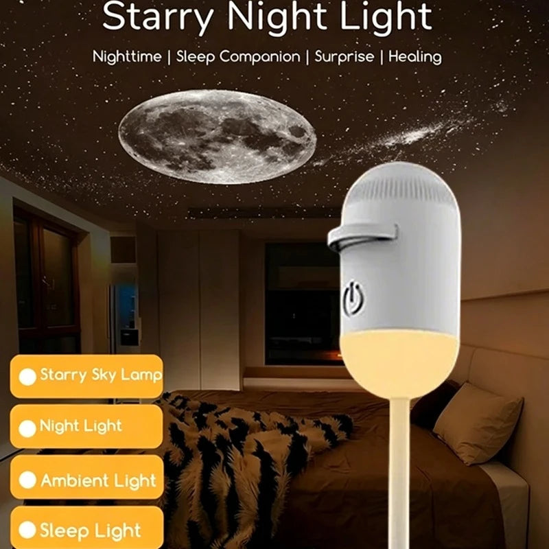 Mini Projecteur d’Étoiles USB 2 en 1 – 12 Films Ciel Étoilé pour Maison & Voiture