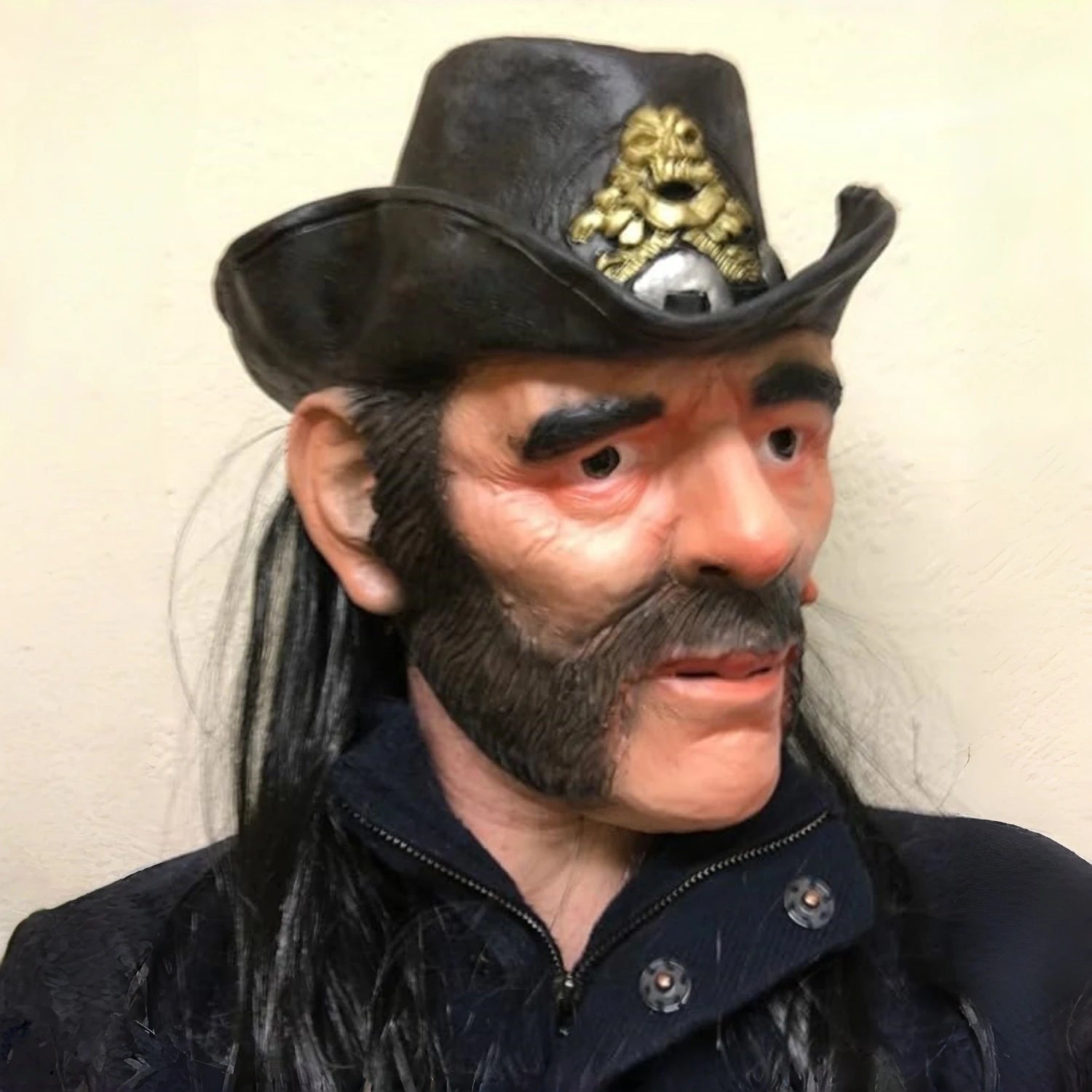 Masque de célébrité Lemmy Kilmister – Adulte, chapeau et perruque inclus