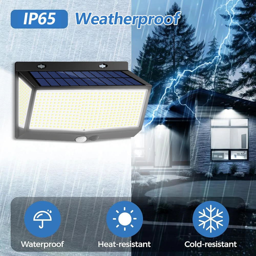 Superhelle Solar-Wandleuchte mit 528 LEDs