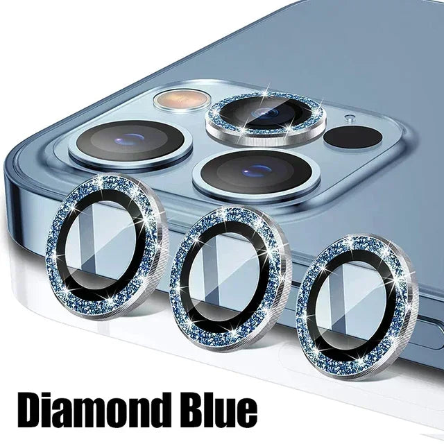 Verre de protection d'objectif en métal, 3 pièces, pour iPhone 13 12 11 15 16 17Pro Max Mini, Film de protection d'objectif de caméra arrière pour iPhone 16 15 Plus