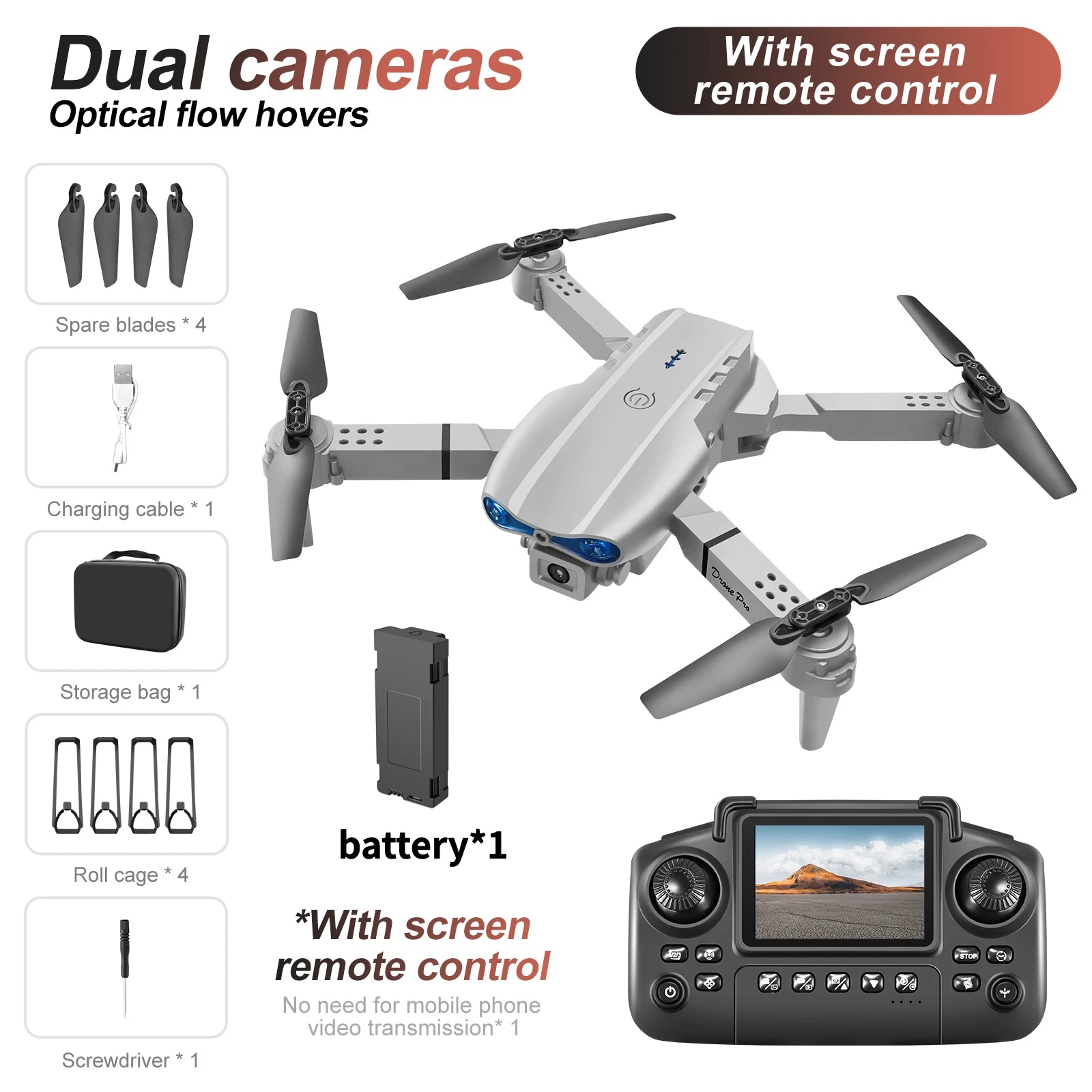 Drohne E88/E99 2025 Verbessert – Dual 4K HD Kamera