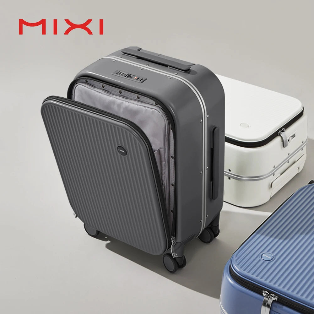 Valise Mixi 2023 – Bagage à main 18'' / 20'' avec cadre en aluminium et compartiment pour ordinateur portable