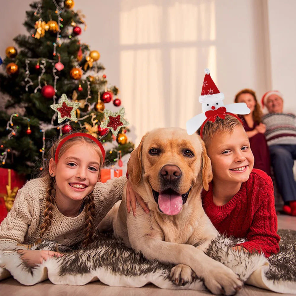 Serre-tête décoratif, Bandeau en bois de renne de noël, couvre-chef en plastique étoile pour enfants, ornement festif, décoration pour fête de noël