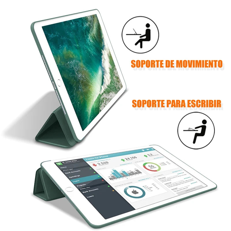 Coque iPad universelle 2026 – Protection antichoc multi-modèles avec rabat Tri-Fold et fonction auto veille