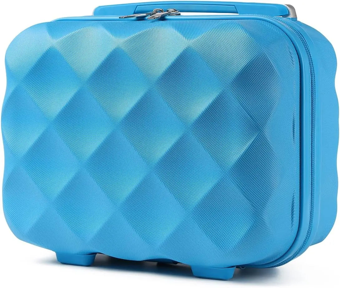 Étui de beauté pour voyageur britannique, mallette de maquillage rigide, bagage à main portable, poignée portée, ceinture grise 31x25x17.2cm