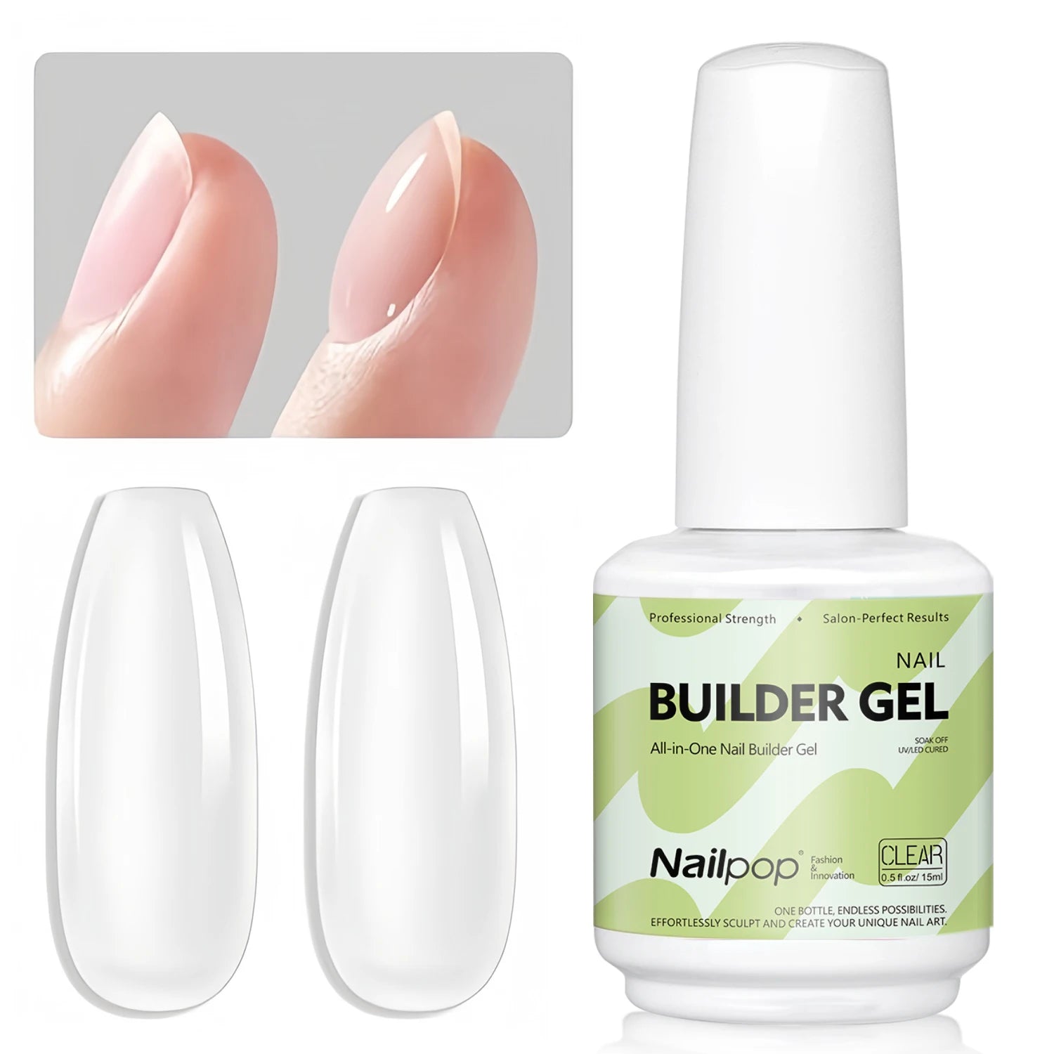 7-in-1 Builder Gel – Transparent, Weiß, Rosé, Nude 15ml