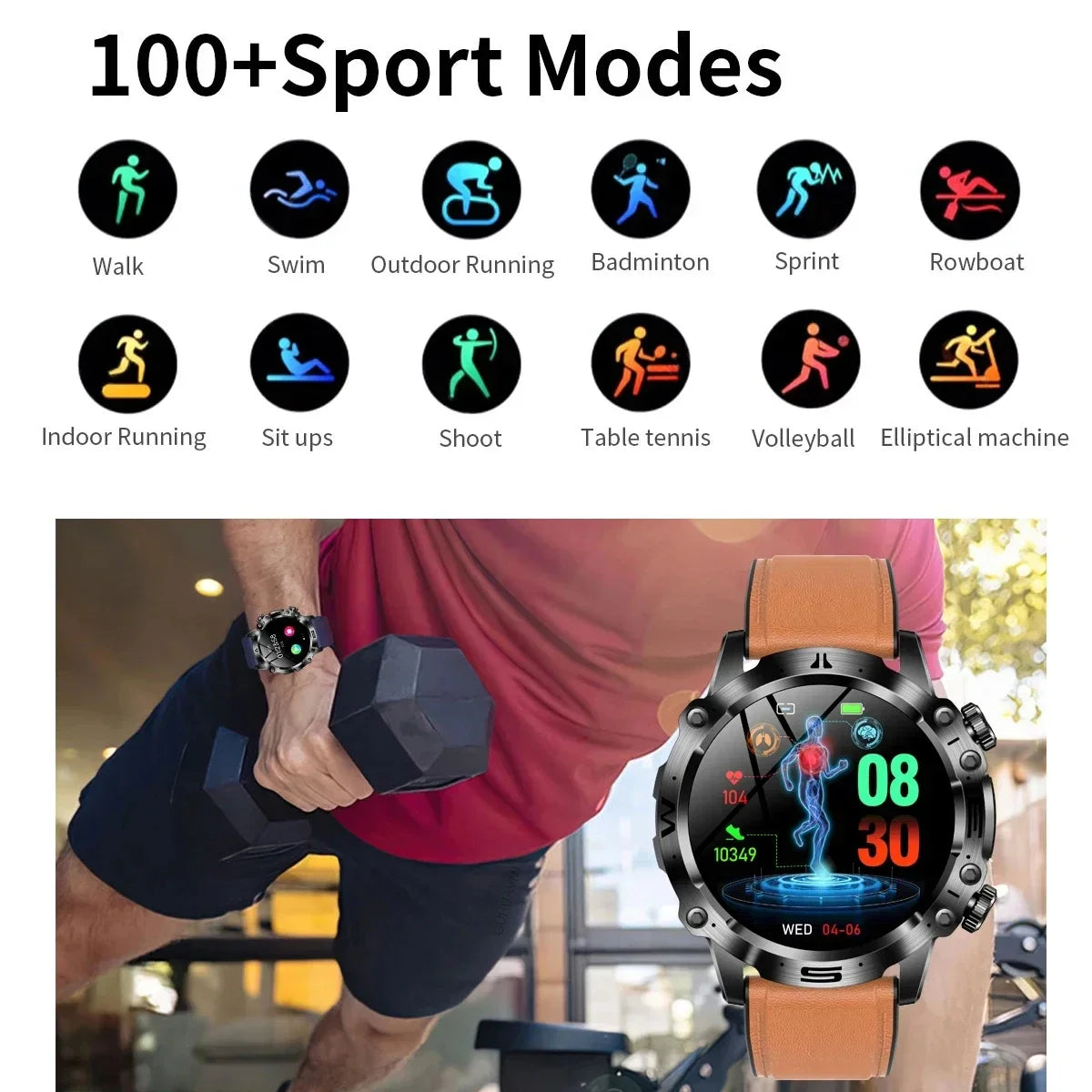 Smartwatch, ECG + PPG Smart Watch for Men, Bluetooth, Android, IOS