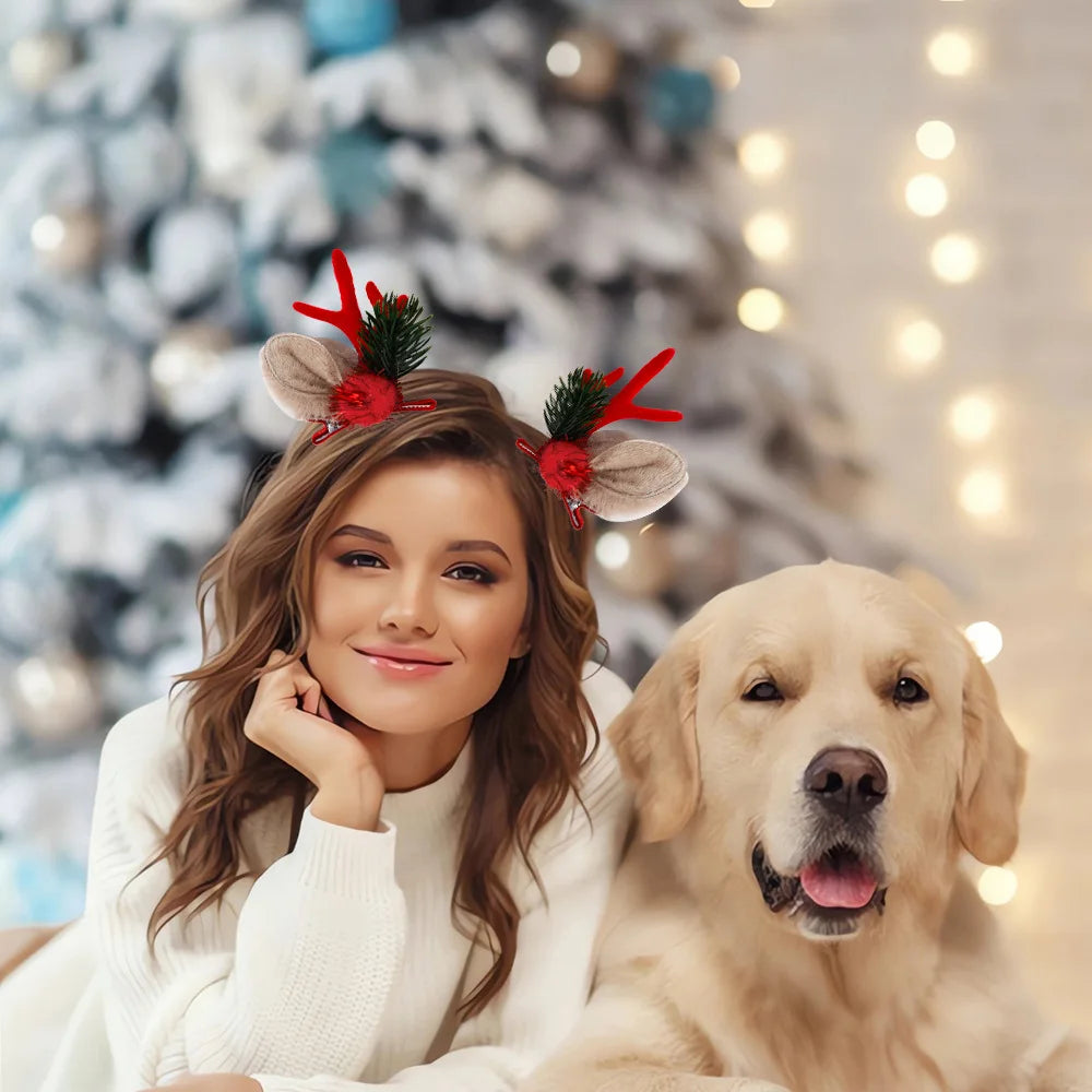 Pinces à cheveux de Noël, décorations de fête de Noël, pinces à cheveux en bois, pinces à cheveux de Noël