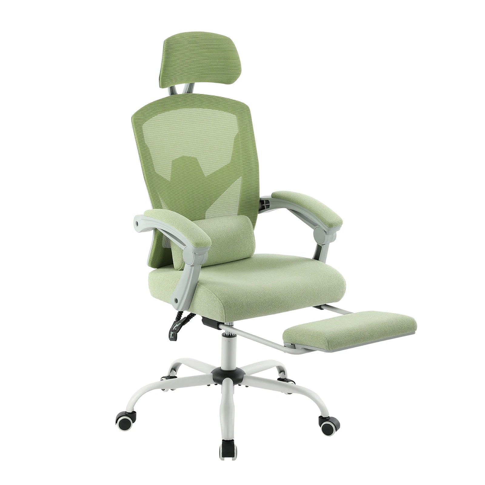 Fauteuil de bureau ergonomique JHK inclinable à dossier haut en maille pour salon, bureau d'ordinateur, pivotant, roulant, avec coussin de soutien lombaire