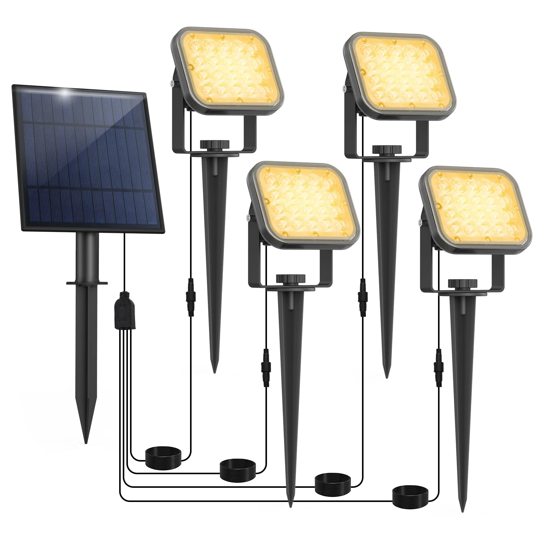 T-SUNRISE LED-Solarleuchte – IP65, 2-in-1 / 4-in-1 Außenbeleuchtung, 3000K/6000K/RGB, Garten- und Landschaftsleuchte