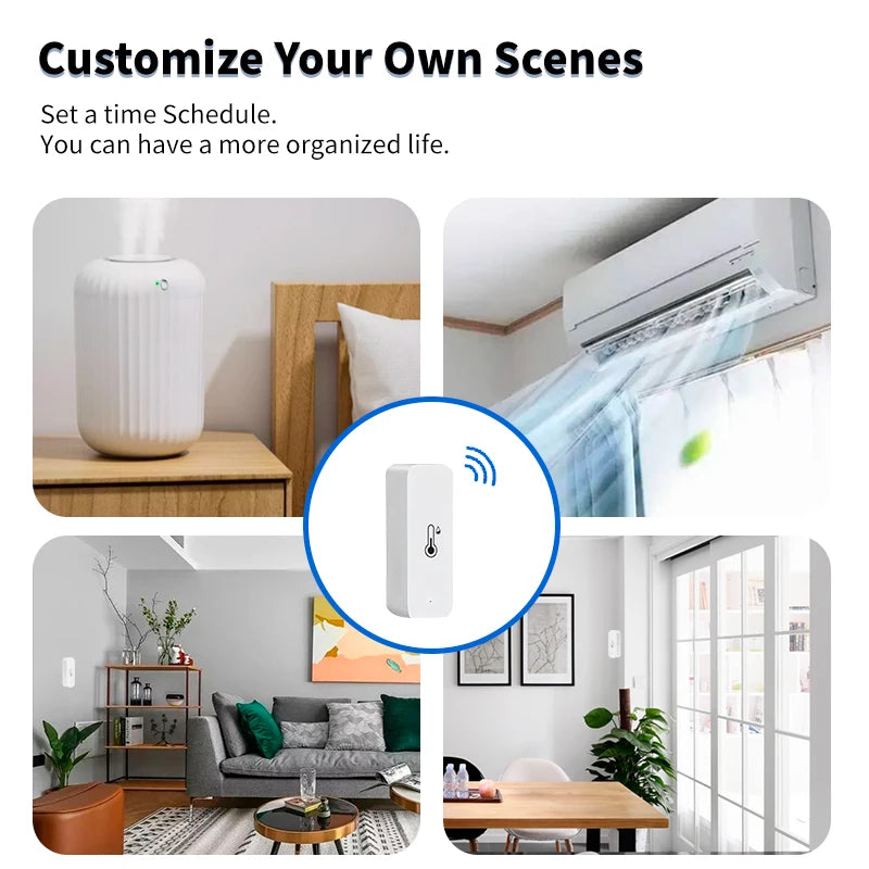 Tuya Wifi/Zigbee Temperature and Humidity Sensor Indoor Thermometer for Home Work with Alexa Google Home Assistant
