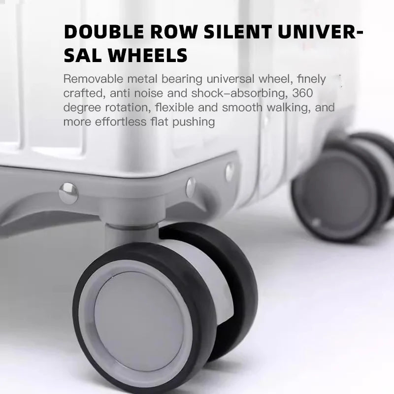 Valise à roulettes entièrement en alliage d’aluminium et de magnésium – bagage rigide avec mot de passe, 20, 24 et 28 pouces
