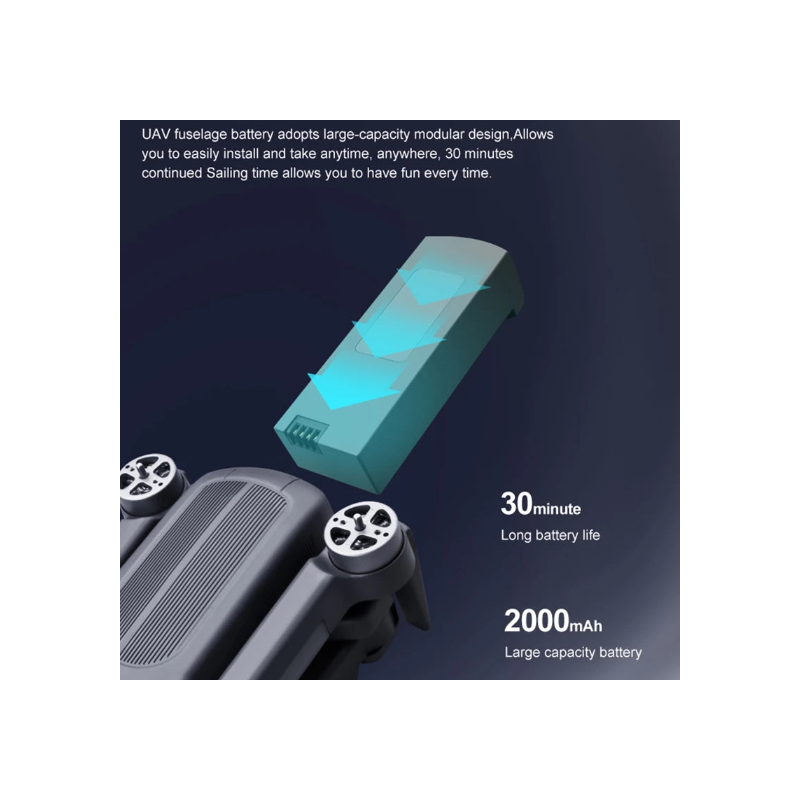 Batterie Li-Poly originale 3.7V 2000mAh pour Drone 4DRC F9 – Batterie de remplacement RC