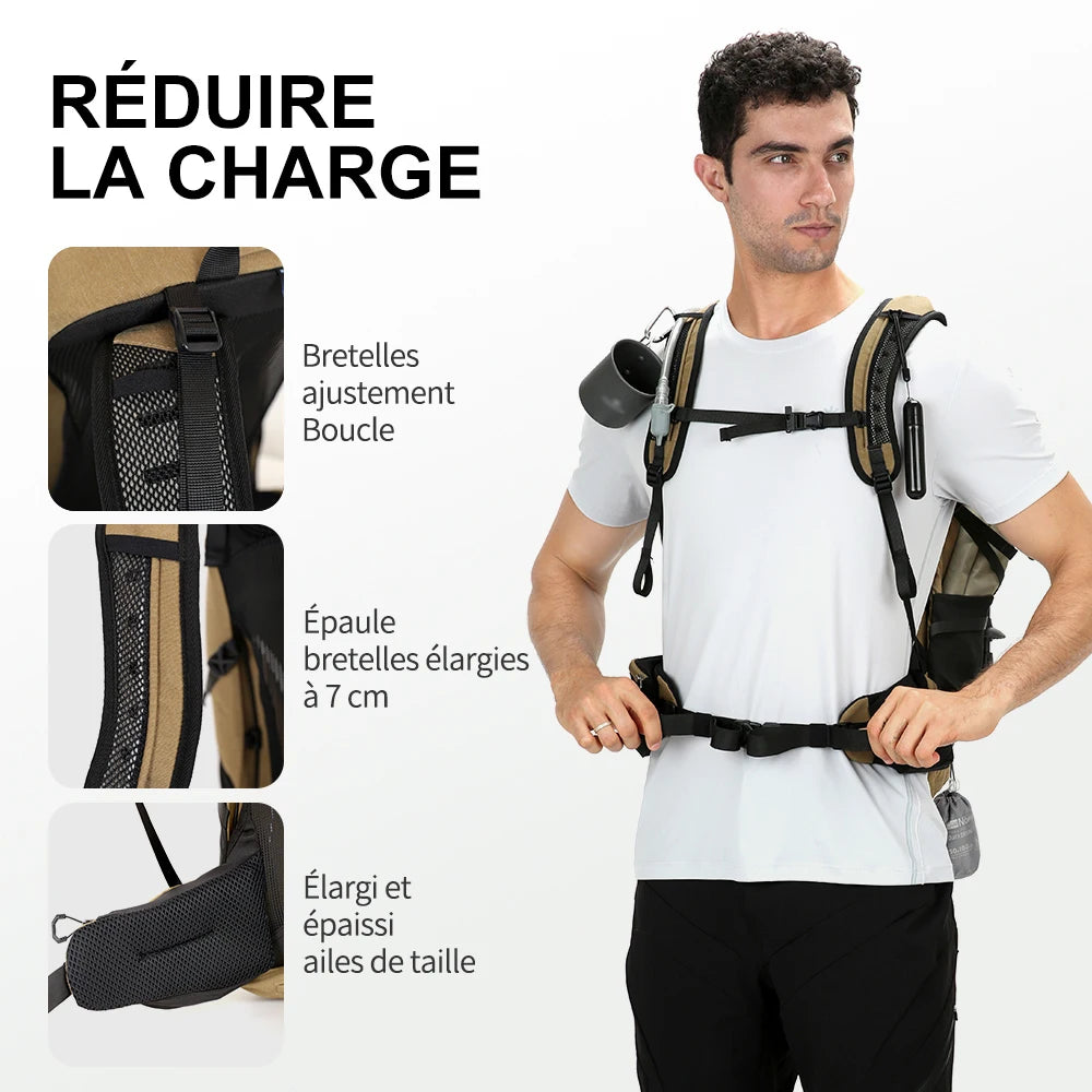Sac d'alpinisme étanche pour homme et femme, sac de sport extérieur, camping, randonnée, pluie, SR 35 L